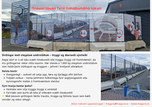 Færanlegir steinar og girðing fyrir framkvæmdasvæðið